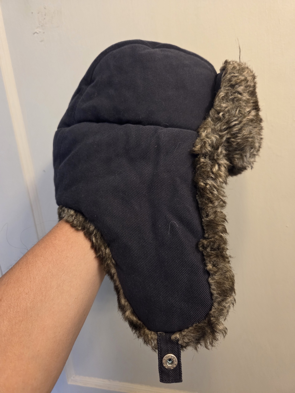 Trapper Hat - Faux Fur Lined "Ear Flap Hat" Sz Small